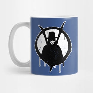 V For Vendetta Guy Fawkes Spraypaint Stencil Mug